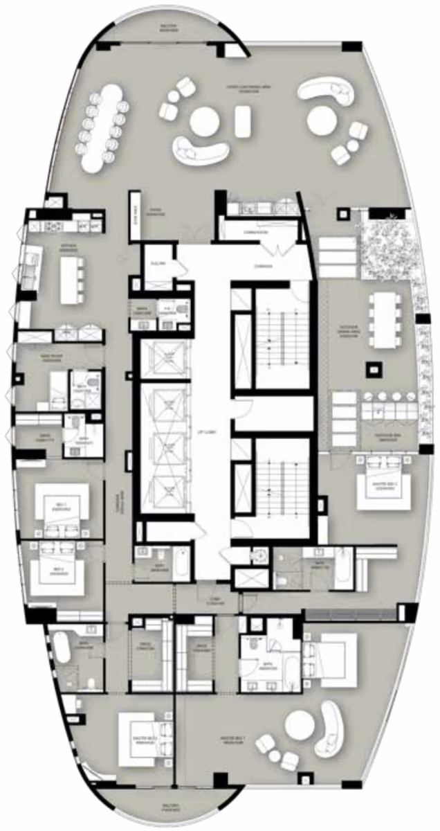 תוכנית 5 חדרי שינה · פנטהאוז · 26th Floor ב־נדל"ן להשקעה Condor Marina Star, באזור Dubai Marina, דובאי
