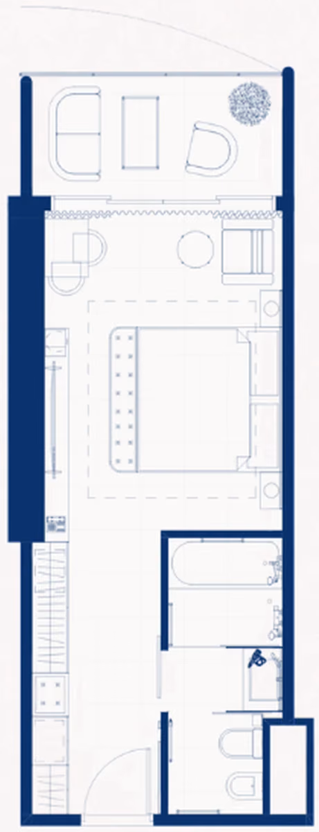 תוכנית חדר מלון · Hotel Room #4-9, #19-24 ב־Origami Island, אי אמבסדורי, בטומי