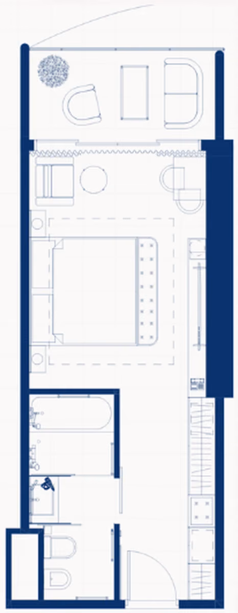תוכנית חדר מלון · Hotel Room #3, #10, #18, #25 ב־Origami Island, אי אמבסדורי, בטומי