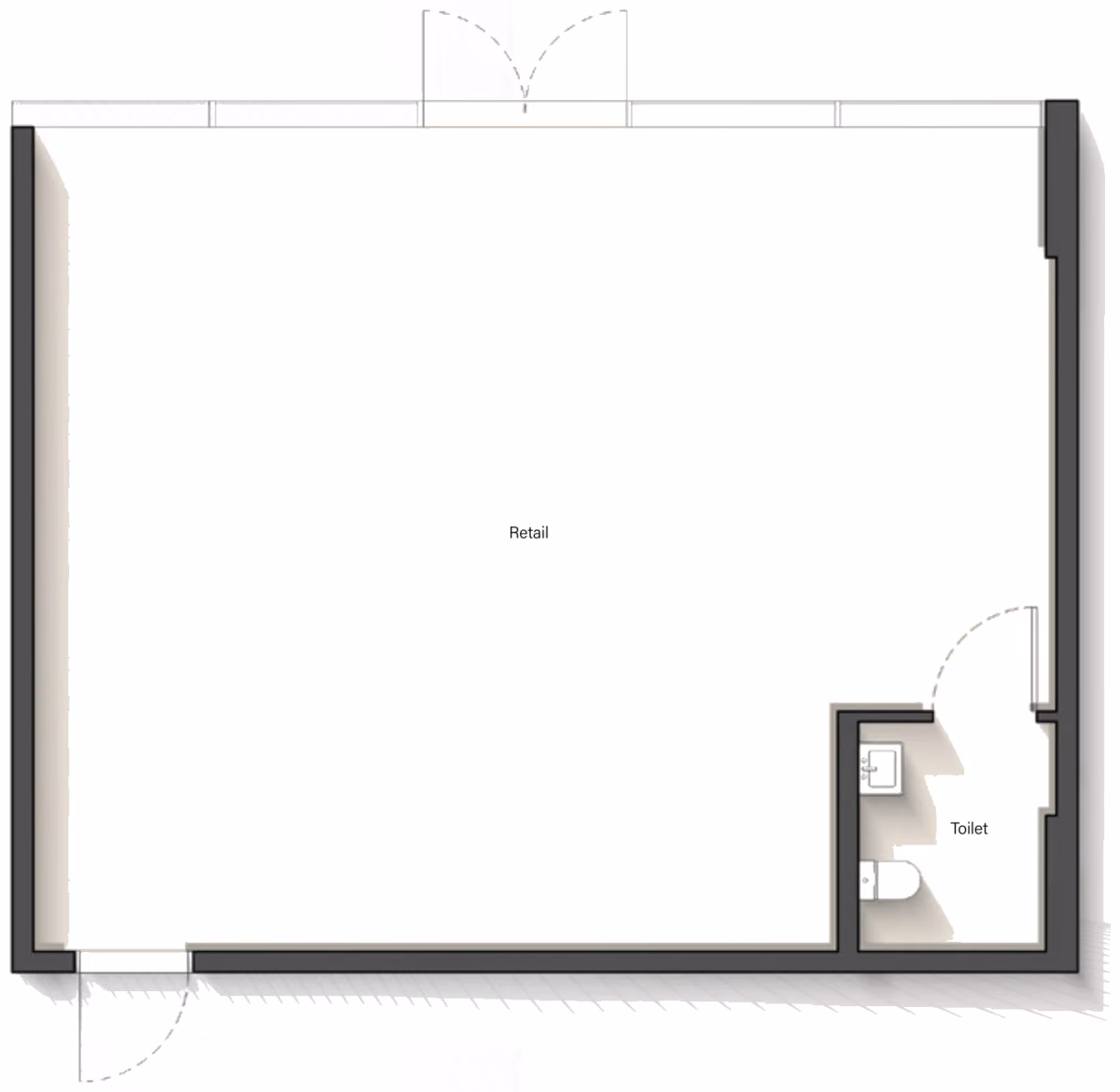 תוכנית חנות · Retail 1 ב־נדל"ן להשקעה Portside Square, באזור Mina Rashid, דובאי