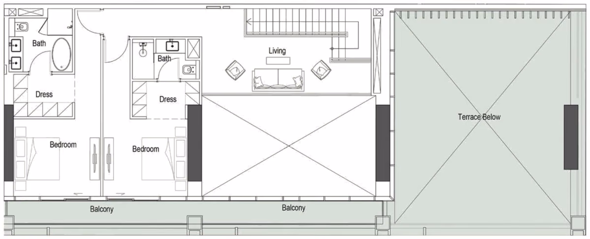 תוכנית 4 חדרי שינה · דופלקס · Typical 4 Bed Duplex ב־נדל"ן להשקעה Iman Sierra, באזור Motor City, דובאי (קומה עליונה)