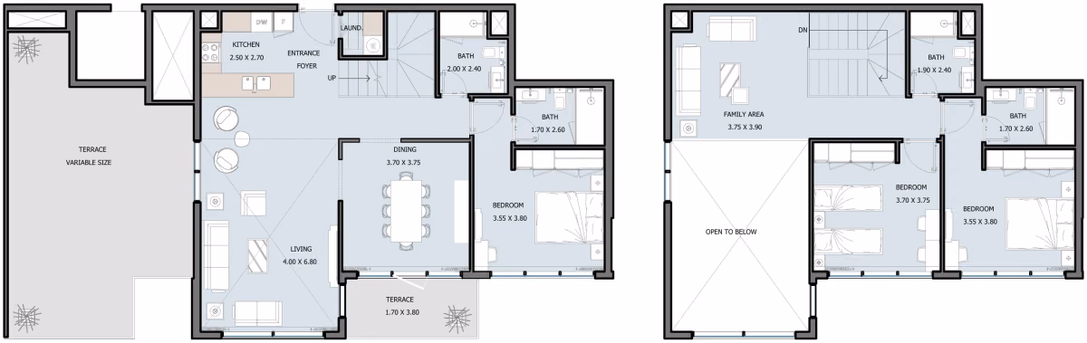 תוכנית 3 חדרי שינה · פנטהאוז · Penthouse Type B ב־השקעה בנדל"ן Reportage Selina Bay באי יאס, אבו דאבי