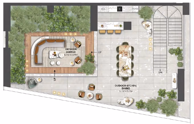 תוכנית 4 חדרי שינה · פנטהאוז · Penthouse B ב־נדל"ן להשקעה Omniyat Orise by Beyond, באזור Maritime City, דובאי (גג)