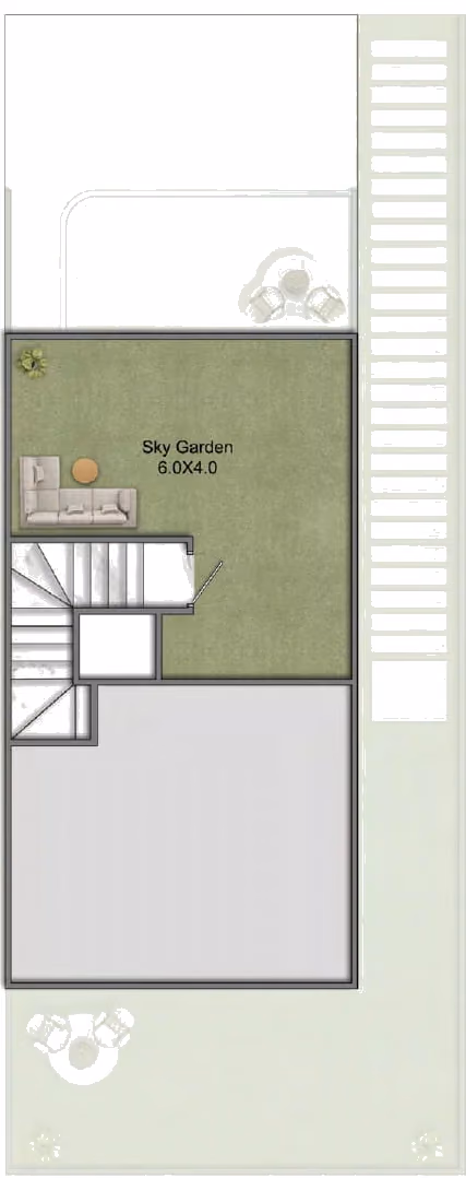 תוכנית 4 חדרי שינה · וילה · Premium Semi Detached Villa ב־נדל"ן להשקעה Greenz by Danube, באזור Dubai Academic City, דובאי (גג)