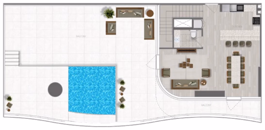 תוכנית 2 חדרי שינה · דופלקס · Duplex 2 Bedroom_08 ב־נדל"ן להשקעה A1LA Residence, באזור Al Reem Island, אבו דאבי (קומה תחתונה)