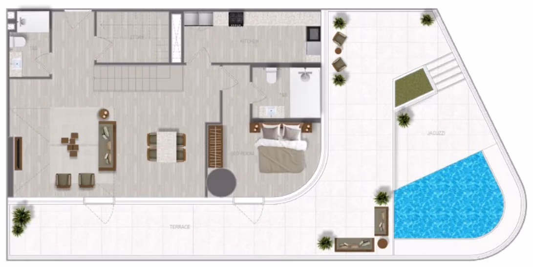 תוכנית 3 חדרי שינה · דופלקס · Duplex 3 Bedroom_02 ב־נדל"ן להשקעה A1LA Residence, באזור Al Reem Island, אבו דאבי (קומה תחתונה)