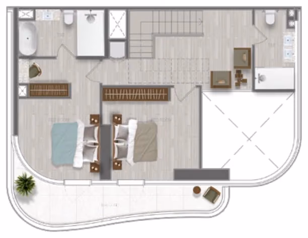 תוכנית 3 חדרי שינה · דופלקס · Duplex 3 Bedroom_07 ב־נדל"ן להשקעה A1LA Residence, באזור Al Reem Island, אבו דאבי (קומה עליונה)