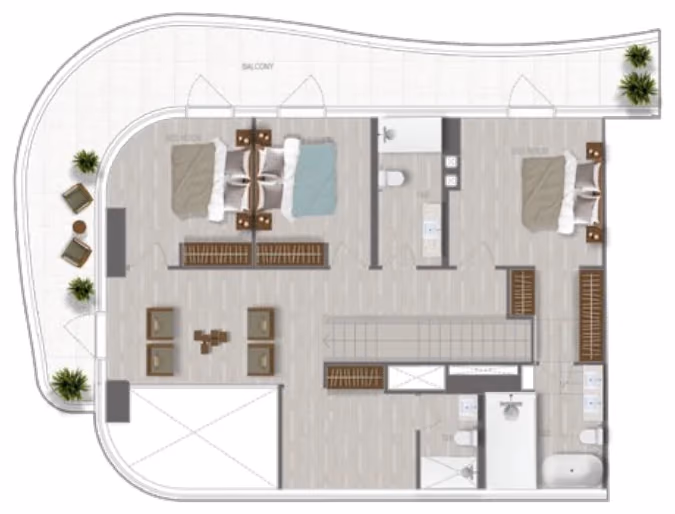 תוכנית 3 חדרי שינה · דופלקס · Duplex 3 Bedroom_08 ב־נדל"ן להשקעה A1LA Residence, באזור Al Reem Island, אבו דאבי (קומה עליונה)