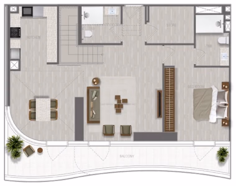 תוכנית 3 חדרי שינה · דופלקס · Duplex 3 Bedroom_10 ב־נדל"ן להשקעה A1LA Residence, באזור Al Reem Island, אבו דאבי (קומה תחתונה)