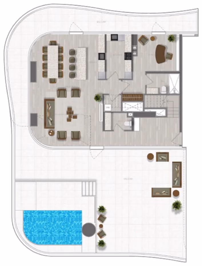 תוכנית 3 חדרי שינה · דופלקס · Duplex 3 Bedroom_11 ב־נדל"ן להשקעה A1LA Residence, באזור Al Reem Island, אבו דאבי (קומה תחתונה)