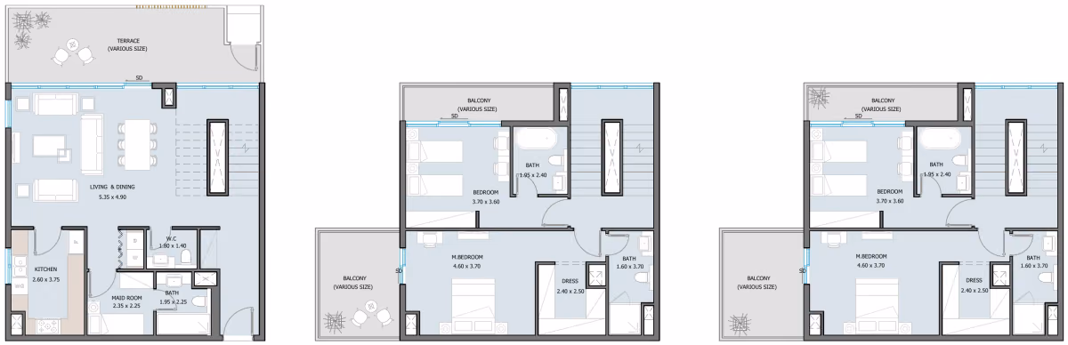 תוכנית 4 חדרי שינה · טאון האוס · Townhouse 4B Type B ב־נדל"ן להשקעה Reportage SILA, באזור Masdar City, Abu Dhabi