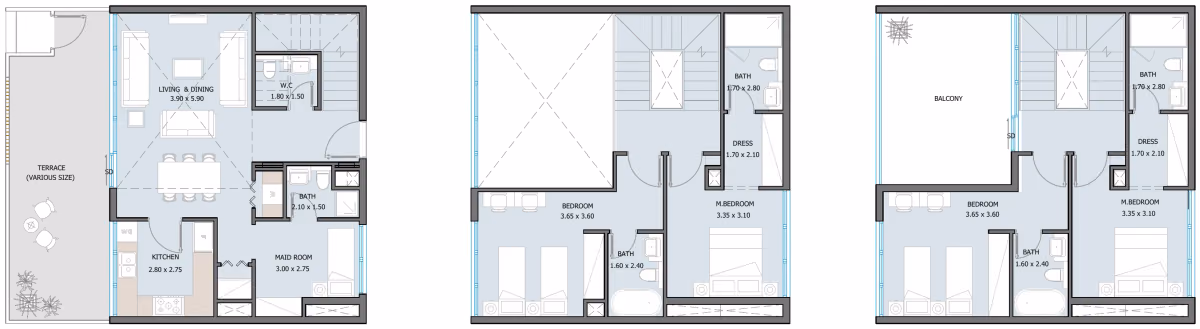 תוכנית 4 חדרי שינה · טאון האוס · Townhouse 4B Type C ב־נדל"ן להשקעה Reportage SILA, באזור Masdar City, Abu Dhabi