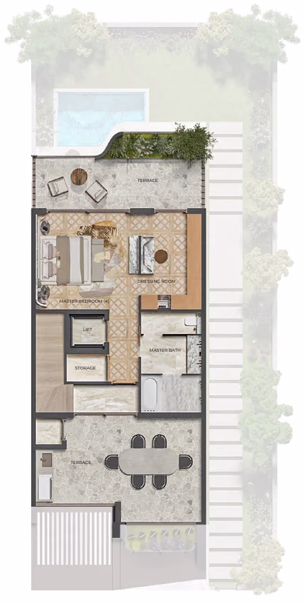 תוכנית 4 חדרי שינה · טאון האוס · The Highclere, corner unit ב־וילות להשקעה LEOS Knightsbridge, באזור Meydan, דובאי (קומה שנייה)