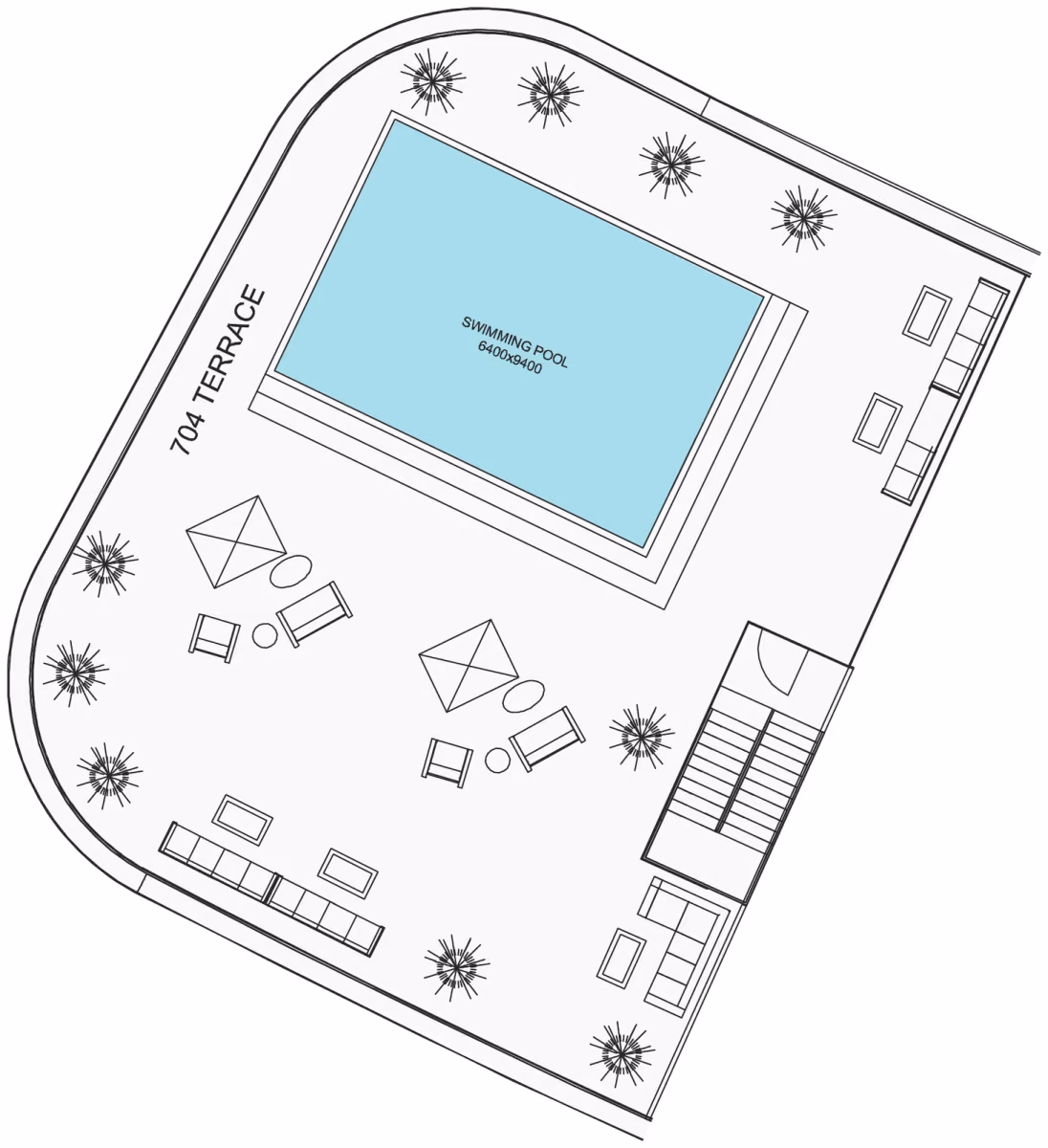 תוכנית 5 חדרי שינה · פנטהאוז · Residence 704 + R ב־נדל"ן להשקעה Villa del Garda, באזור Dubai Islands, דובאי (גג)