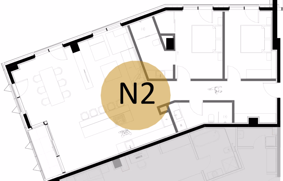 תוכנית 2 חדרי שינה · APT N2, floor 3 ב־King's Garden, טביליסי העתיקה