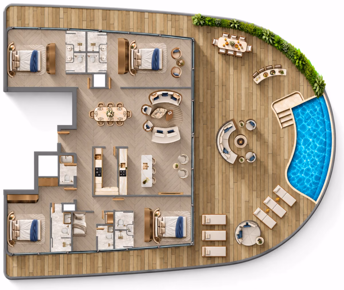 תוכנית 4 חדרי שינה · Residence ב־Samana Collecta Island