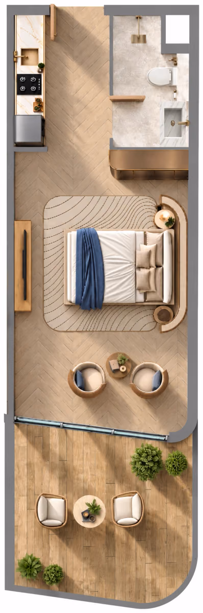 תוכנית סטודיו · Studio Type 2 ב־Samana Collecta Island